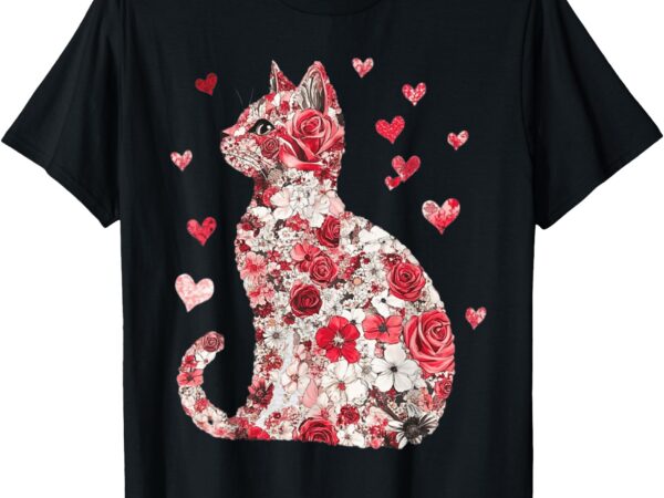 Happy meowentine’s day girls cat valentine’s day women t-shirt