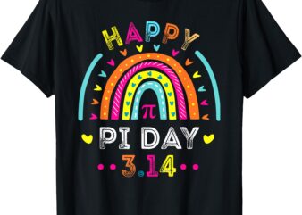 Happy PI Day 2025 Rainbow Math Lover Teacher Geek Student T-Shirt