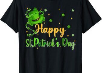 Happy St Patricks Day Shamrock Irish Mens Womens Boys Girls T-Shirt