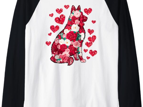 Happy valentines day funny german shepherd valentines day raglan baseball tee graphic t shirt