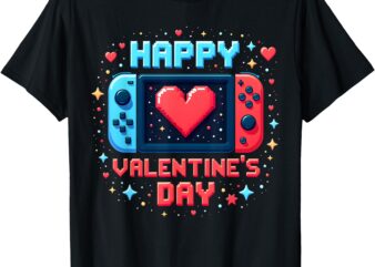 Happy Valentines Day Video Games Heart Boys Kids Men Gamer T-Shirt