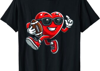 Heart American Football Valentines Day Boys Men Kids Sports T-Shirt