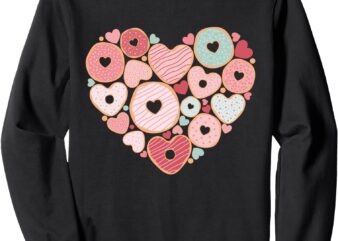 Heart Shape Donut Lover I Love Donuts Valentine’s Day Sweatshirt