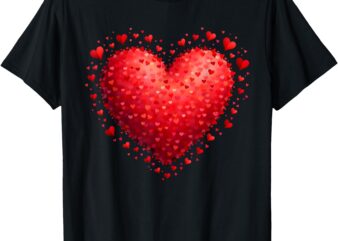 Heart Valentines Day Womens Girls Boys Kids Love Cute Hearts T-Shirt