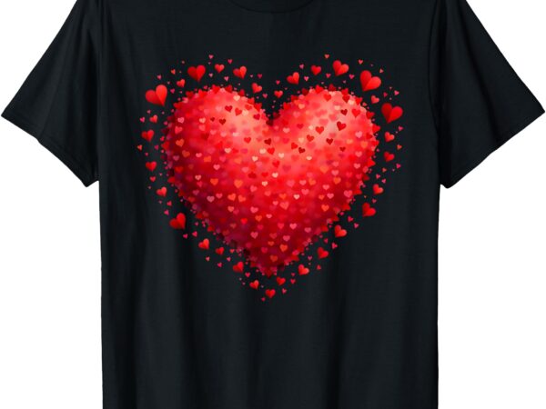 Heart valentines day womens girls boys kids love cute hearts t-shirt