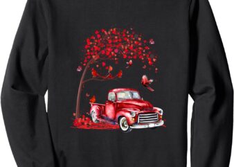 Heartwarming Cardinal With Vintage Red Truck Under Tree Sweatshirt