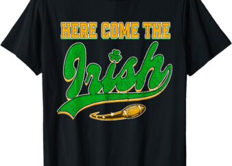 Here Come The Irish Leprechaun Football St Patricks Day T-Shirt