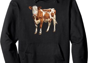 Hereford Cow Cartoon Pullover Hoodie