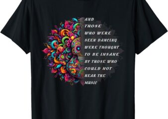 Hippie Guitar And Those Who Were Seen Dancing Peace Vibes T-Shirt