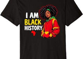 I Am Black History Month Teens Kids Girls African American Premium T-Shirt