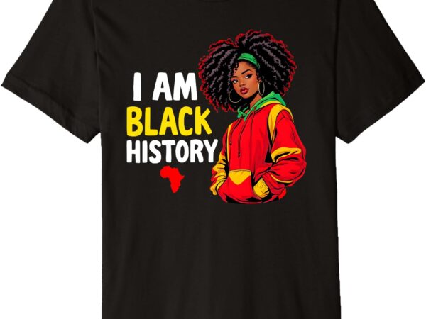 I am black history month teens kids girls african american premium t-shirt