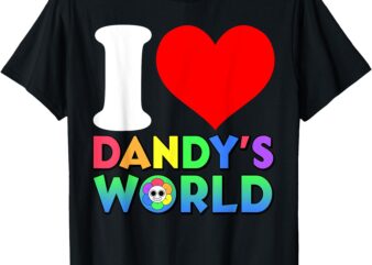 I Love Dandy’s World Sprunki Meme Heart Design Men Women Kid T-Shirt