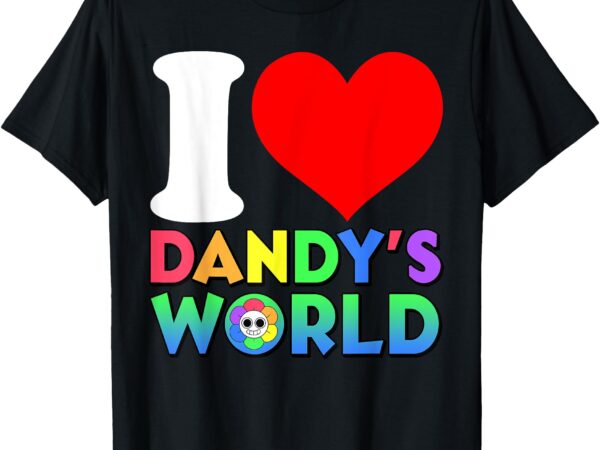 I love dandy’s world sprunki meme heart design men women kid t-shirt