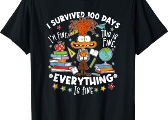 I Survived 100 Days, Im Fine This Is Fine Everything Is Fine T-Shirt