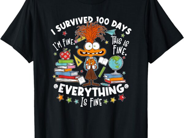 I survived 100 days, im fine this is fine everything is fine t-shirt