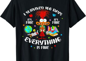 I Survived 100 Days Of School It’s Fine Everything Is Fine T-Shirt