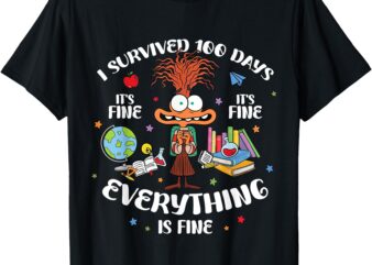 I Survived 100 Days Of School It’s Fine Everything Is Fine T-Shirt