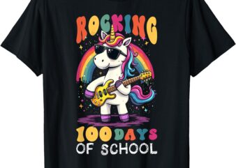 I rocked 100 days of school Unicorn 100 Magical Days Teacher T-Shirt