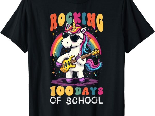 I rocked 100 days of school unicorn 100 magical days teacher t-shirt