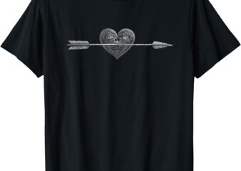 Illustrated Arrow going through illustrated heart T-Shirt