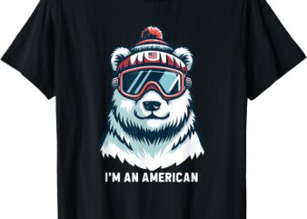 I’m An American,Funny Greenland Polar Bear T-Shirt