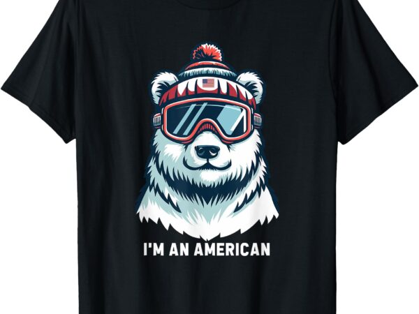 I’m an american,funny greenland polar bear t-shirt