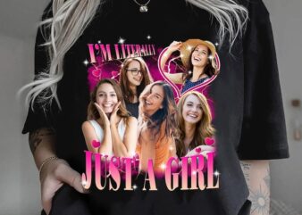 I’m Literally Just A Girl Shirt, Custom Photo, Girly Gifts Pink, Funny Girls Shirt, Trendy Shirt for Women