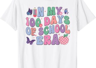 In My 100 Days Of School Era Groovy 100th Day Of School Kids T-Shirt