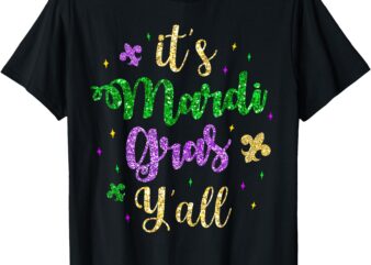 Its Mardi Gras Yall Mardi Gras Party Mask Costume Women Kids T-Shirt