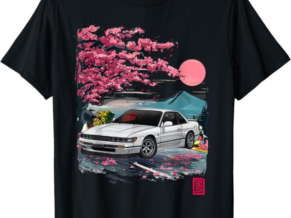 Jdm japan cherry blossom 240sx japanese art drift car t-shirt