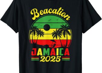 Jamaica Baecation 2025 Couples Vacation Family Retro Beach T-Shirt