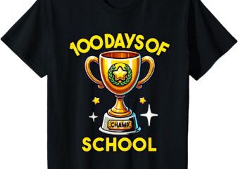 Kids 100 Days of School Trophy – Fun Kids Celebration T-Shirt