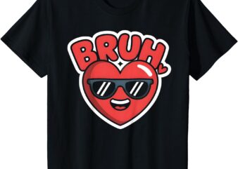 Kids Boys Bruh Funny Valentine’s T-Shirt