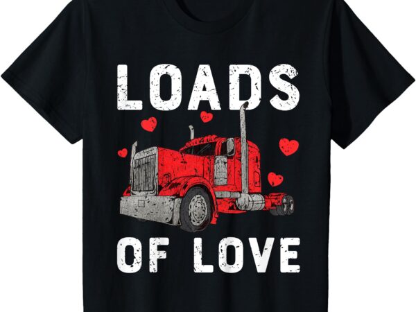 Kids boys valentines day hearts loads of love truck toddler kids t-shirt