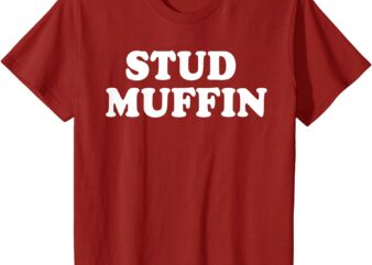 Kids Funny Stud Muffin Toddler Boy Red Valentines For Boys Kids T-Shirt