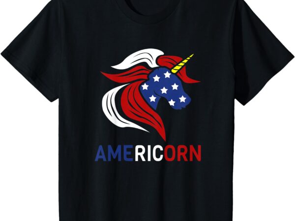 Kids kids americorn american flag unicorn usa patriotic july 4th t-shirt