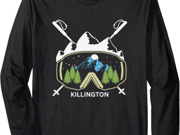 Killington vermont ski goggles skiing mountain design long sleeve t-shirt