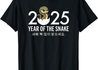 Korean New Year 2025 Seollal Cute Year of the Snake T-Shirt