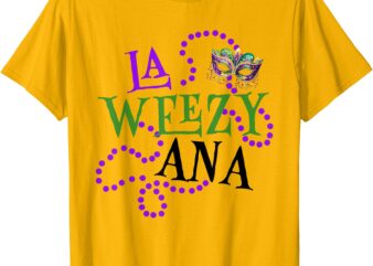 LaWeezyAna Mardi Gras Mask & Beads T-Shirt