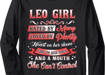 Leo Girl Shirt Leo Girl Facts Birthday Long Sleeve T-Shirt