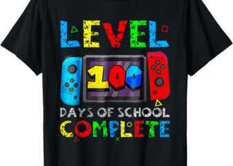 Level 100 Days Of School Complete Gamer Video Games Boys T-Shirt