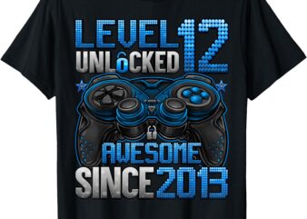 Level 12 Unlocked 12 Year Old Gifts Boys 12th Birthday Boy T-Shirt