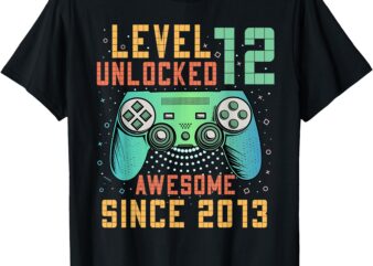 Level 12 Unlocked 12th Birthday 12 Year Old Boy Gifts Gaming T-Shirt