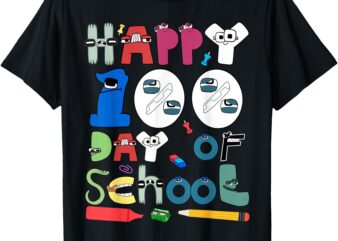 Lore Alphabet Happy 100 Day of School for Kids, Boys Girls T-Shirt