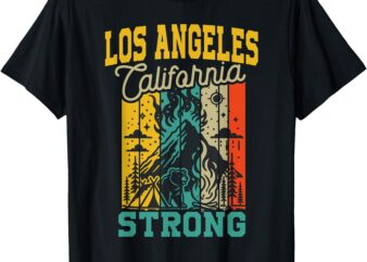 Los Angeles California Strong Pray for California Retro T-Shirt