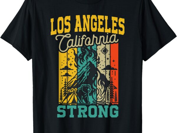 Los angeles california strong pray for california retro t-shirt