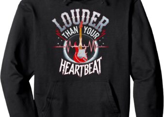 Louder Than Your Heartbeat Electric Guitar Pullover Hoodie