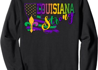 Louisiana Strong Mardi Gras Carnival Party FleurdeLis Sweatshirt