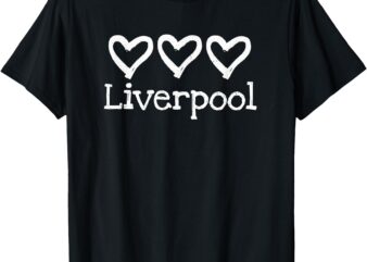 Love Heart Liverpool England 3 Rustic English Hearts Loves T-Shirt