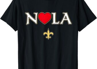 Love Nola New Orleans Fleur de Lis Heart NOLA T-Shirt